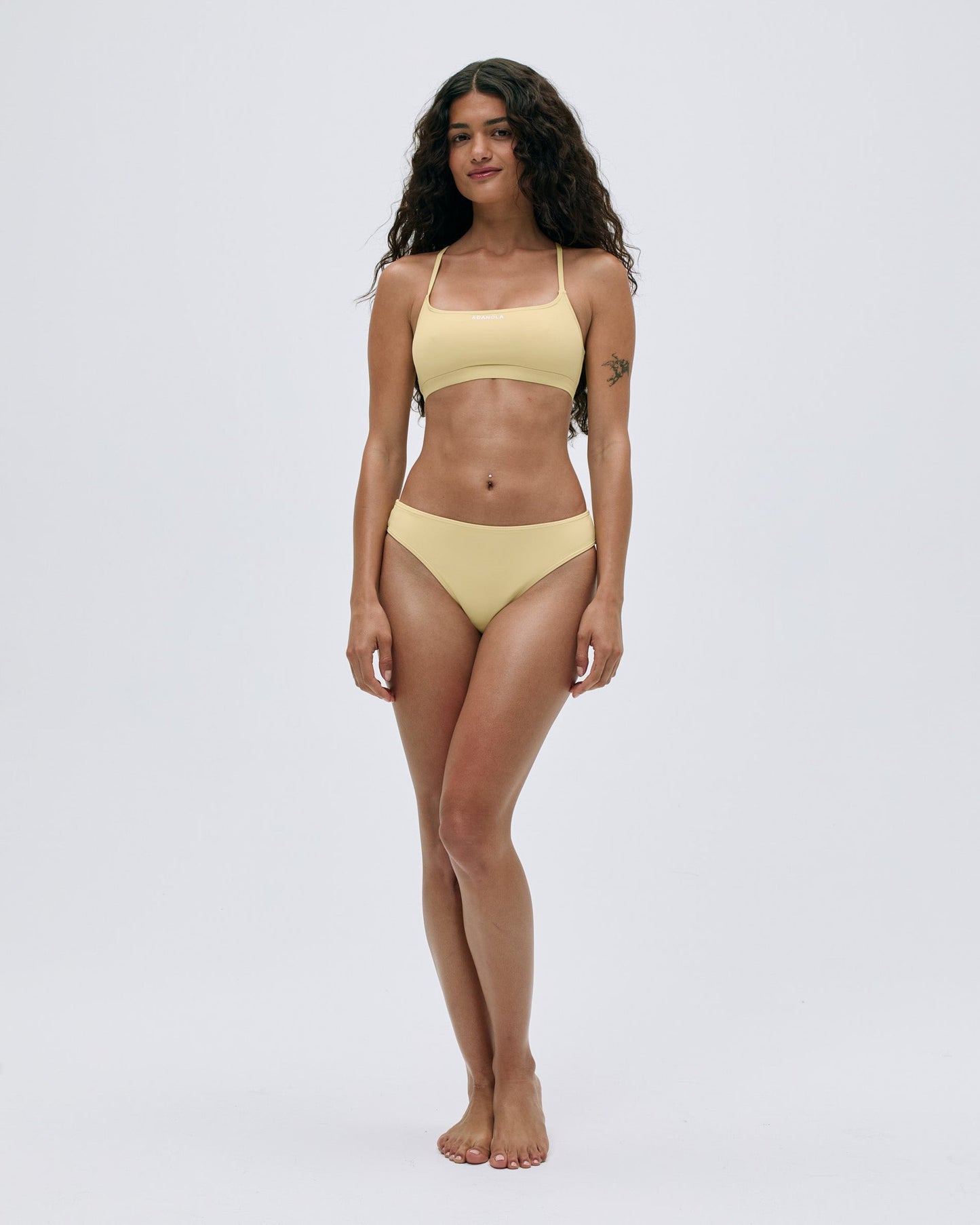 Cross Back Bikini Top - Butter Yellow