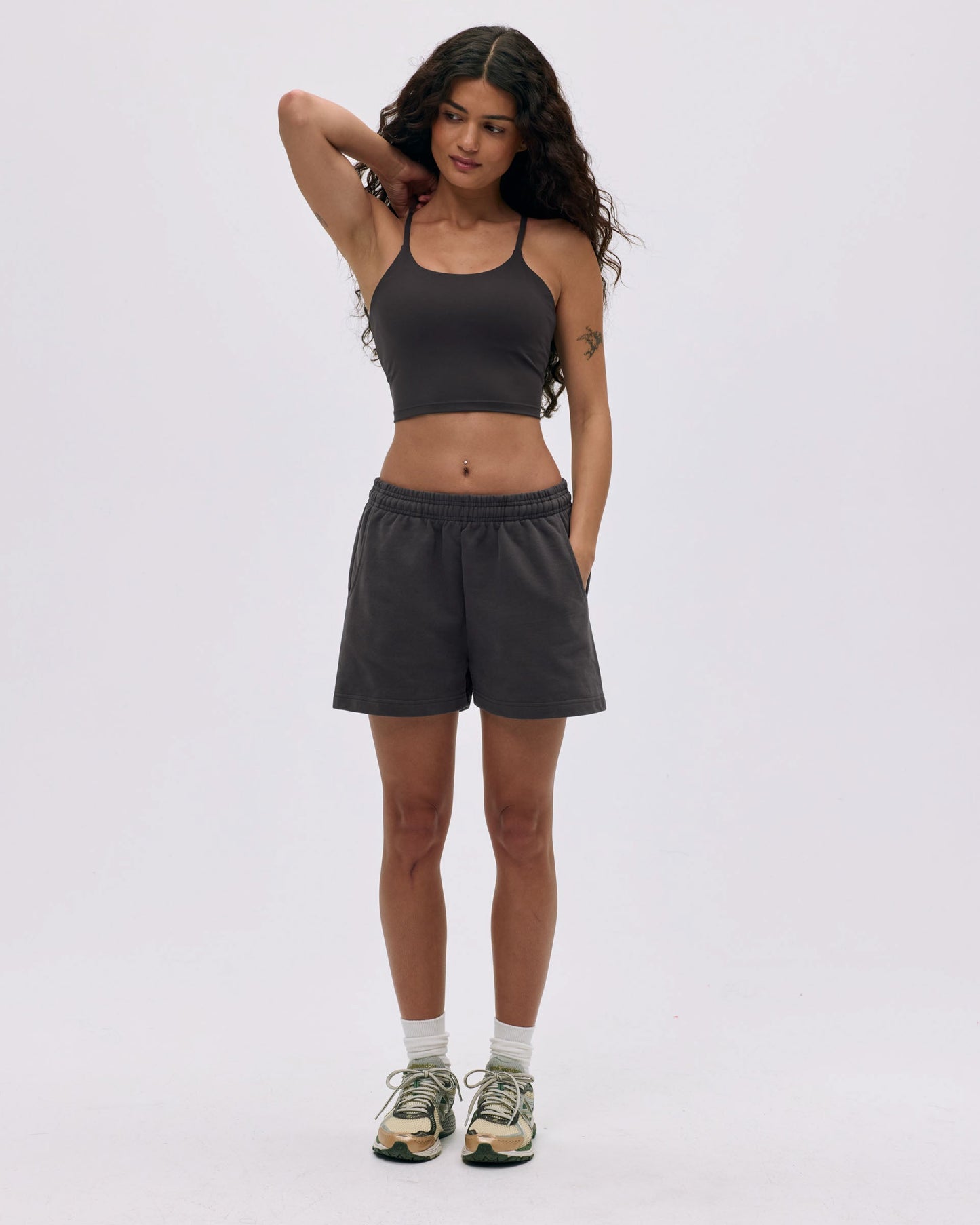 Branded Sweat Shorts - Coffee Bean