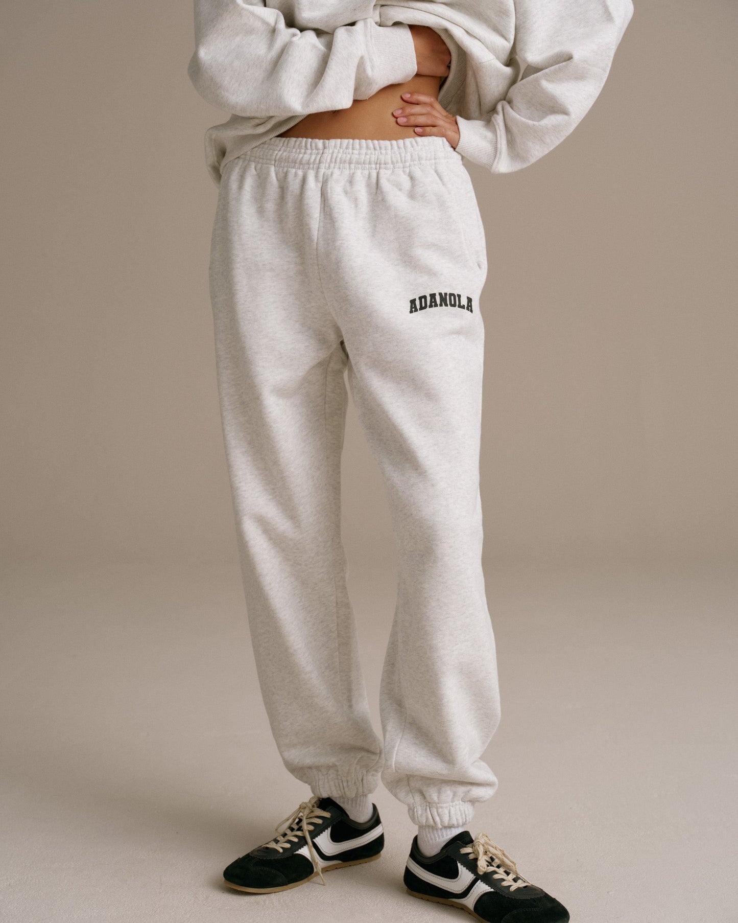 Varsity Sweatpants - Light Grey Melange/Black