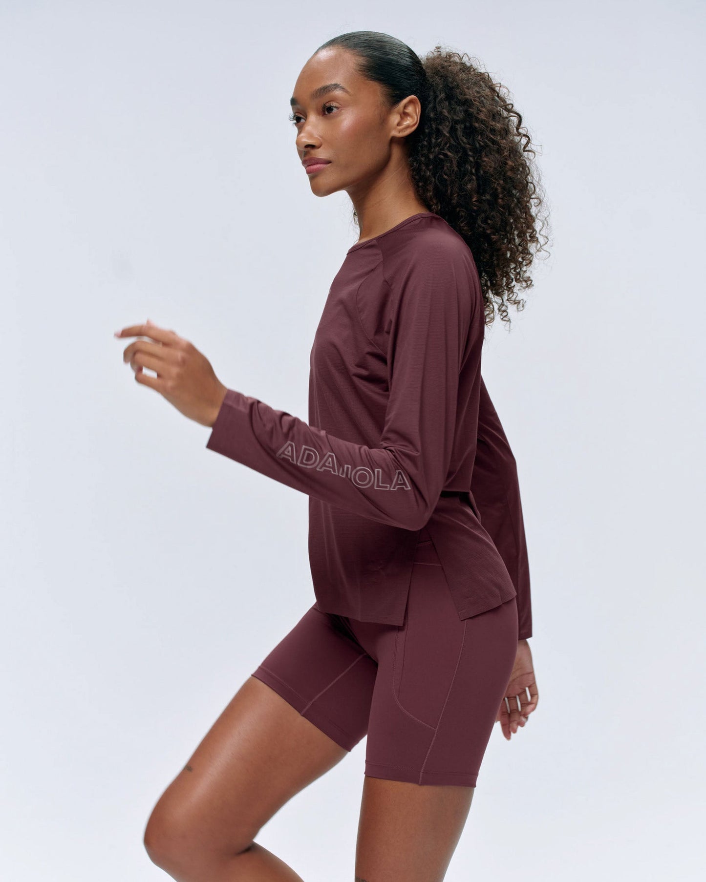 Lightweight Running Long Sleeve T-Shirt - Burgundy