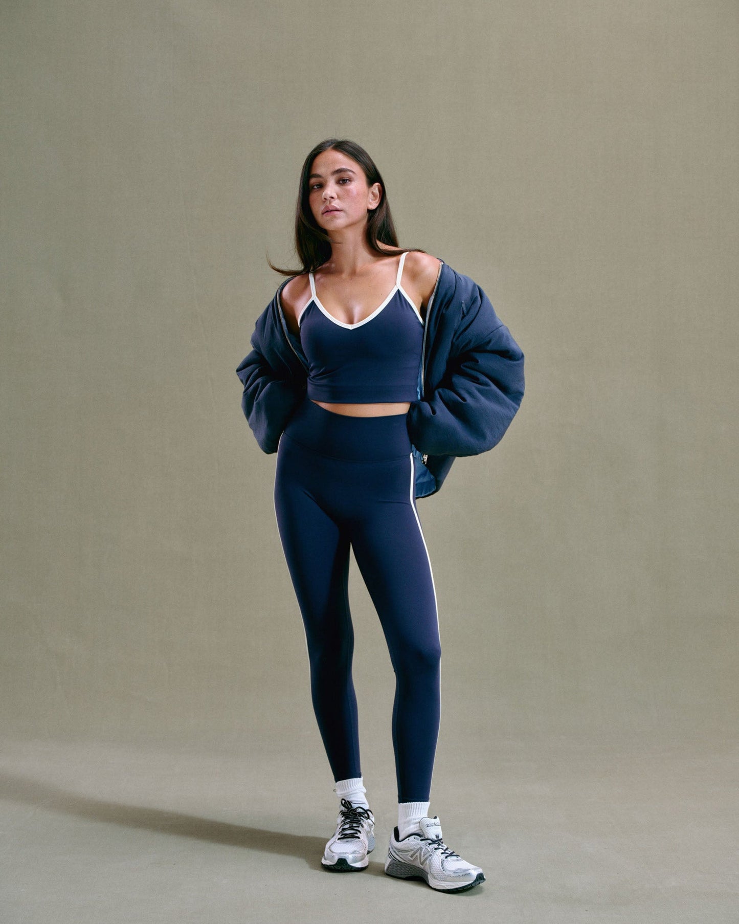 Ultimate Piping Leggings - Navy Blue/Marshmallow