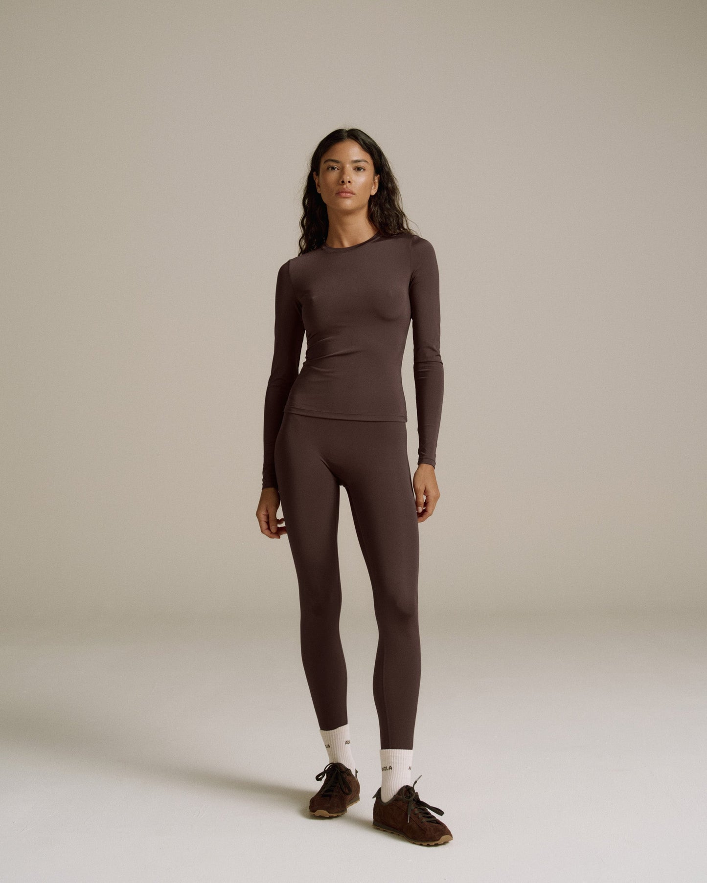 Ultimate Gloss Long Sleeve Top - Chocolate Brown