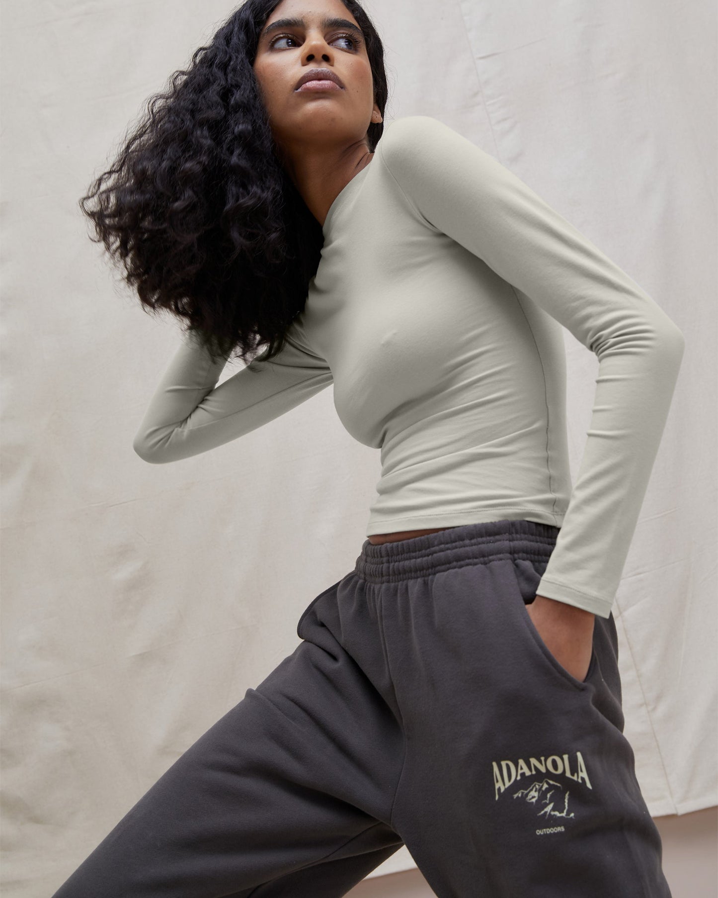 Cotton Long Sleeve Top - Desert Beige