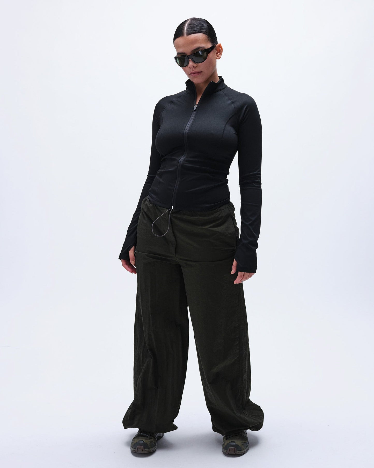 Ultimate Long Sleeve Zip Up Top - Black