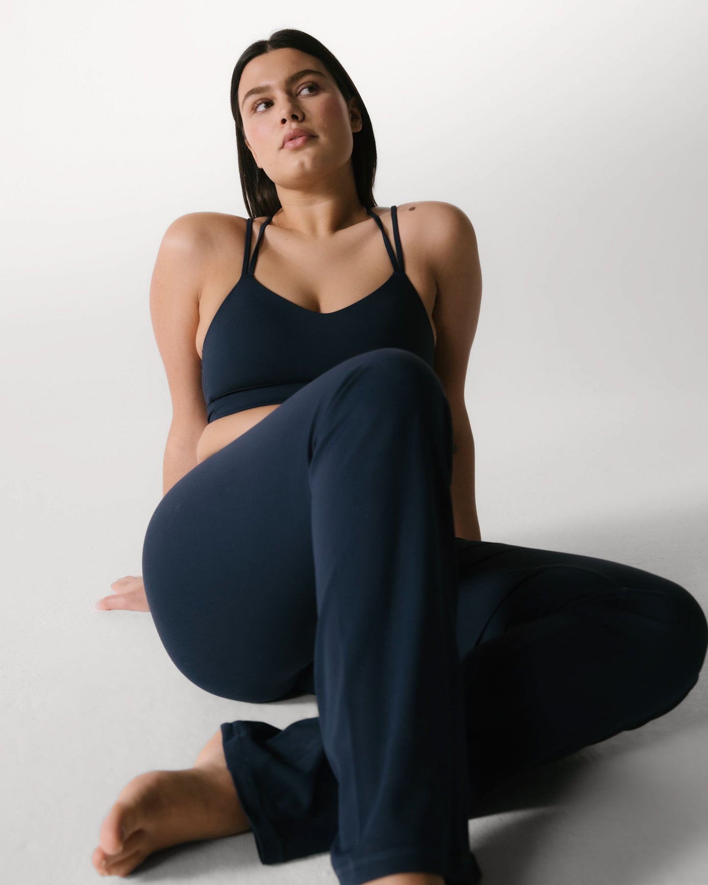 Wrap Over Yoga Pant - Navy Blue
