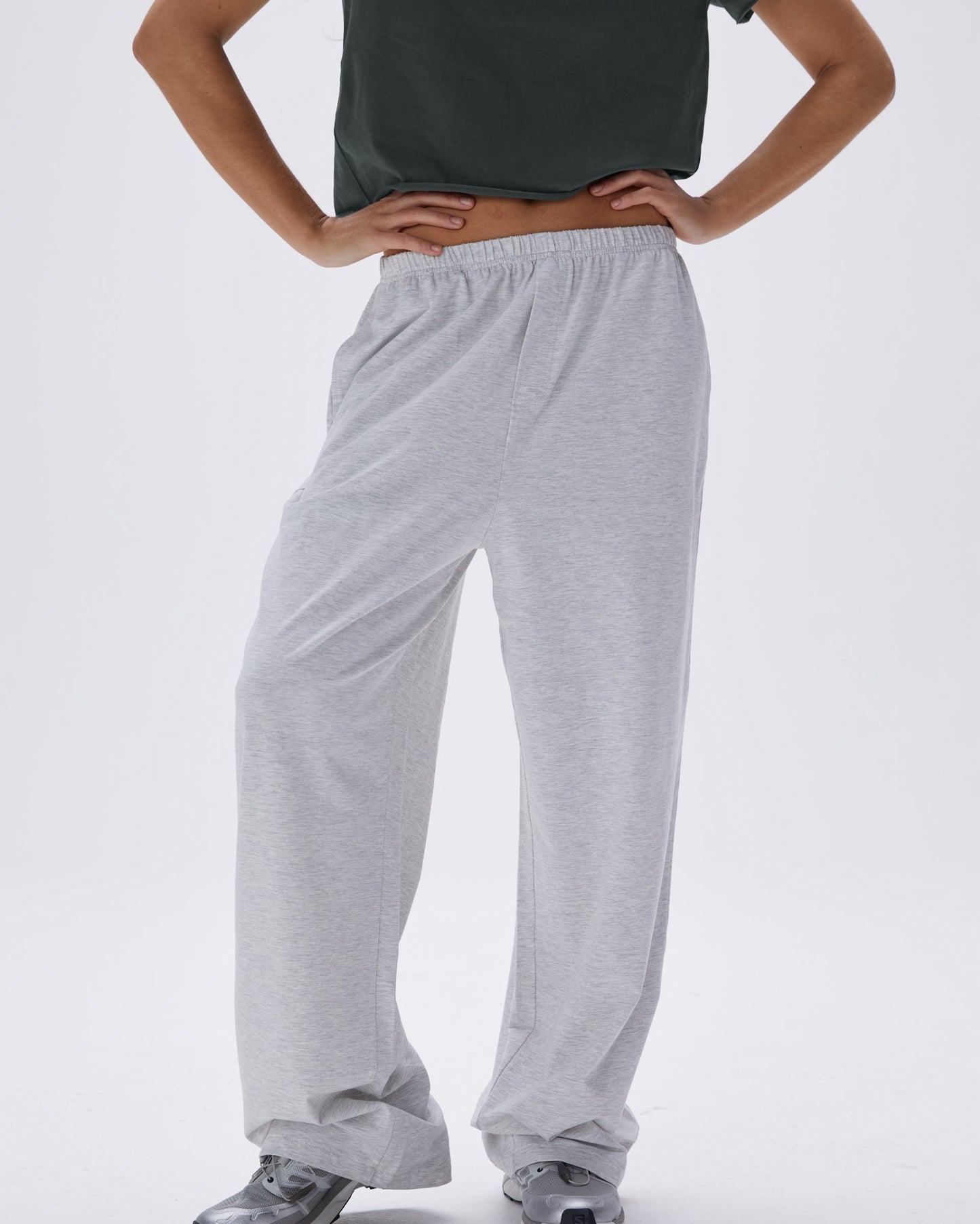 Modal Cotton Pants - Grey Melange