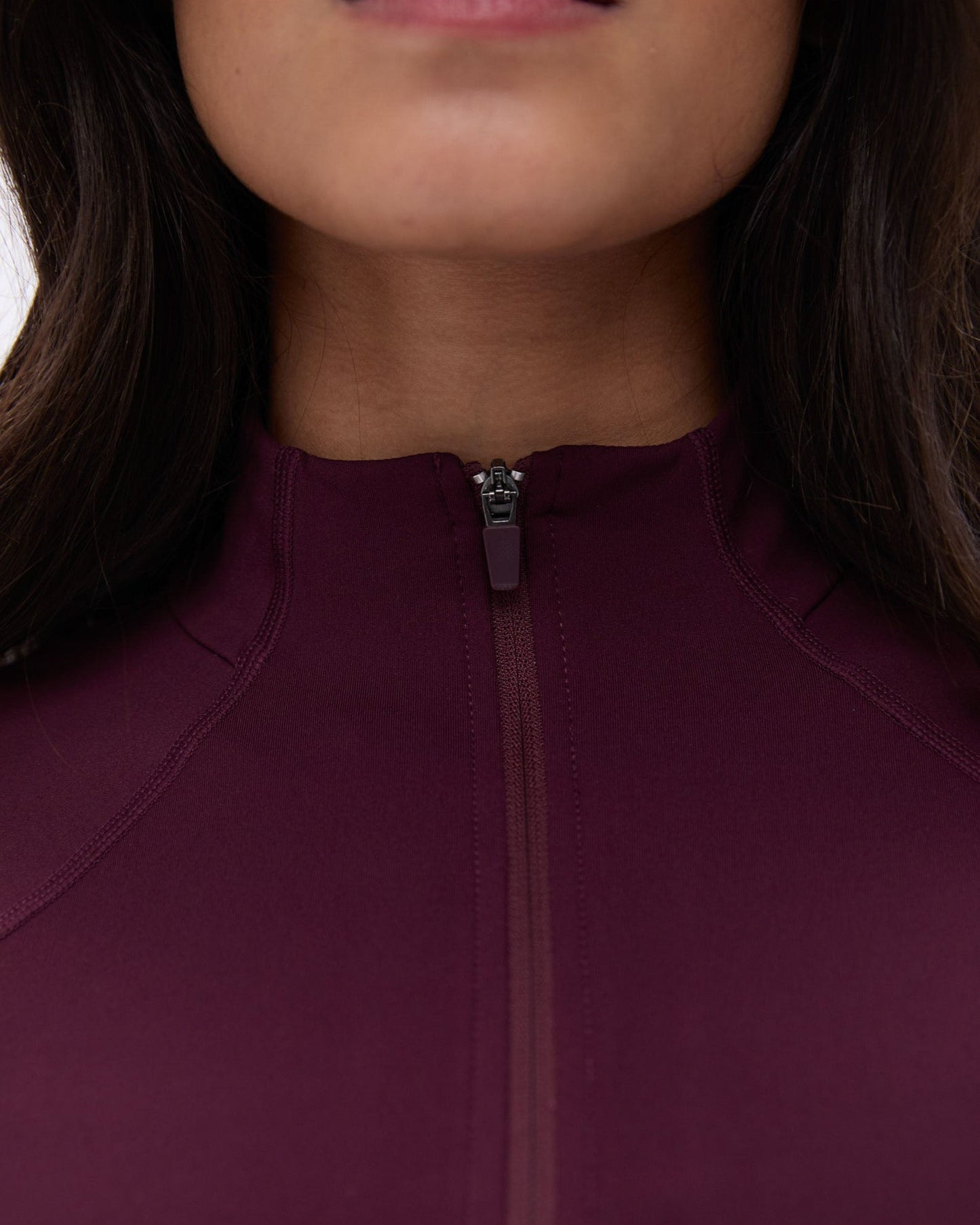 Ultimate Long Sleeve Quarter Zip Top  - Dark Cherry