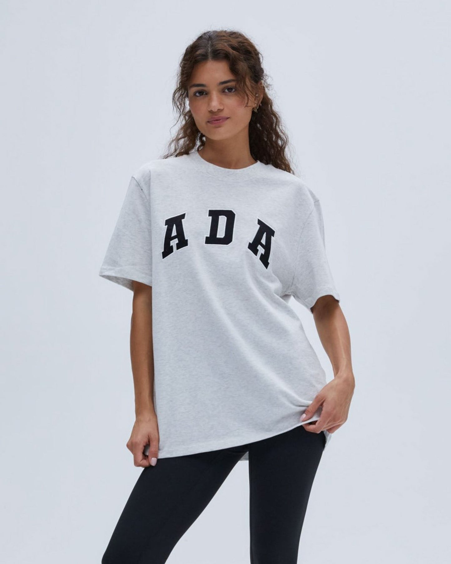 ADA Short Sleeve Oversized T-shirt - Light Grey Melange
