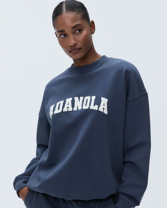 Varsity Oversized Sweatshirt - Washed Midnight Blue