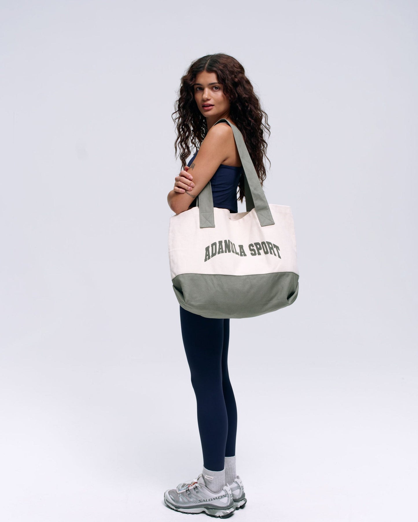 Adanola Sport Branded Tote - Cream/Olive