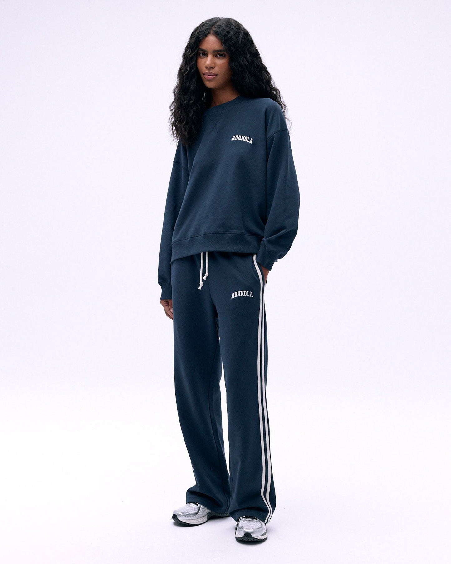 Varsity Loose Fit Sweatpants - Midnight Blue/Marshmallow White