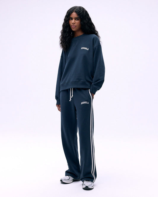 Varsity Loose Fit Sweatpants - Midnight Blue/Marshmallow White