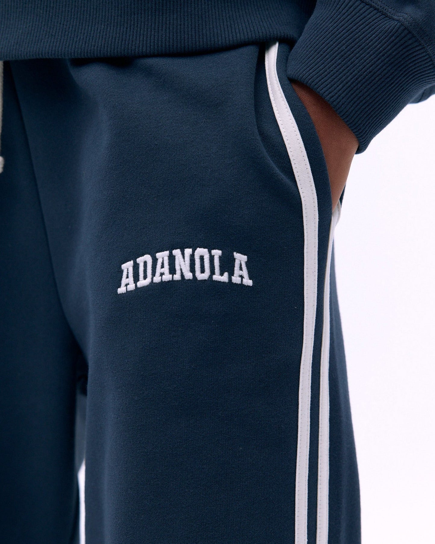 Varsity Loose Fit Sweatpants - Midnight Blue/Marshmallow White