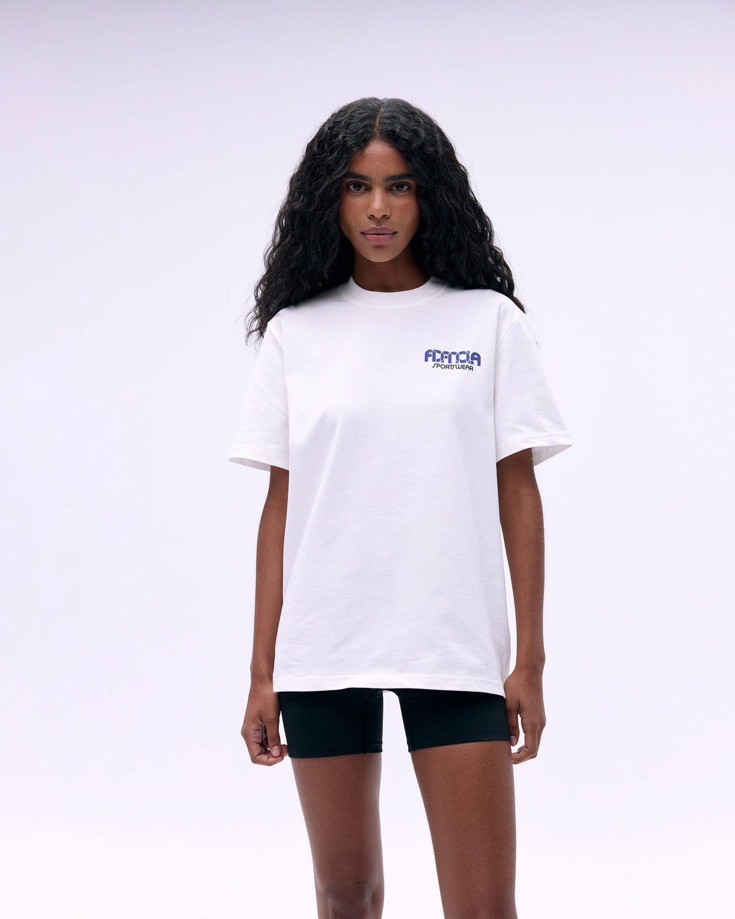 Sportswear Short Sleeve Oversized T-shirt - White/Cobalt Blue