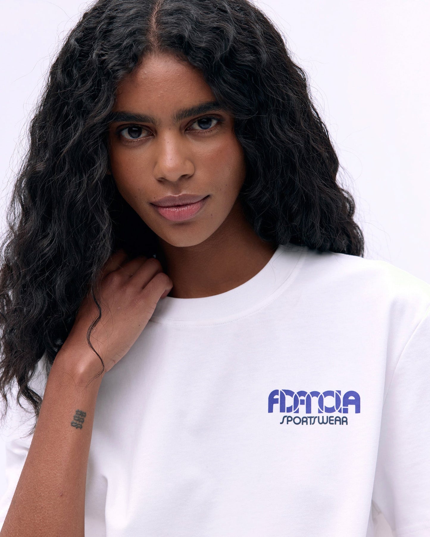 Sportswear Short Sleeve Oversized T-shirt - White/Cobalt Blue