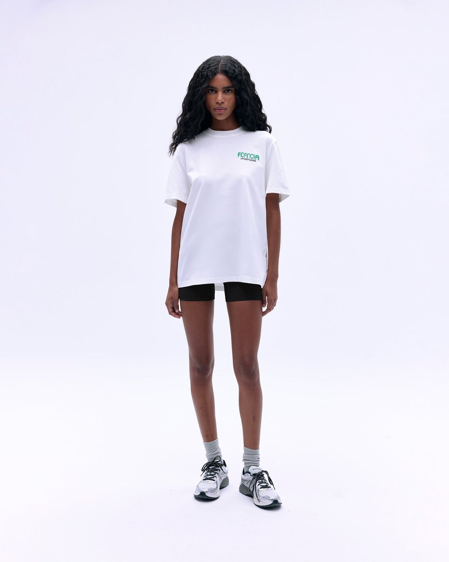 Sportswear Short Sleeve Oversized T-shirt - White/Jade Green
