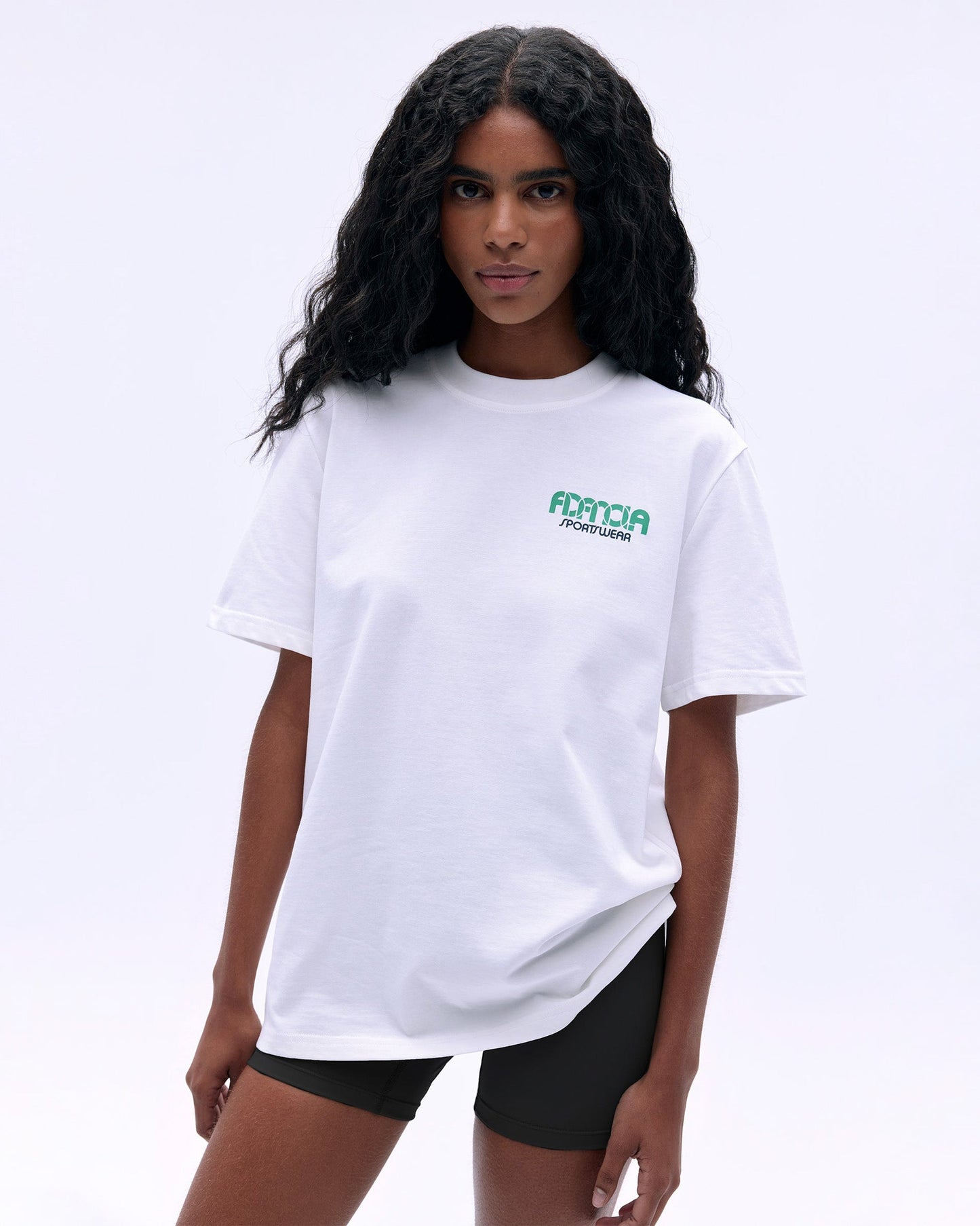 Sportswear Short Sleeve Oversized T-shirt - White/Jade Green