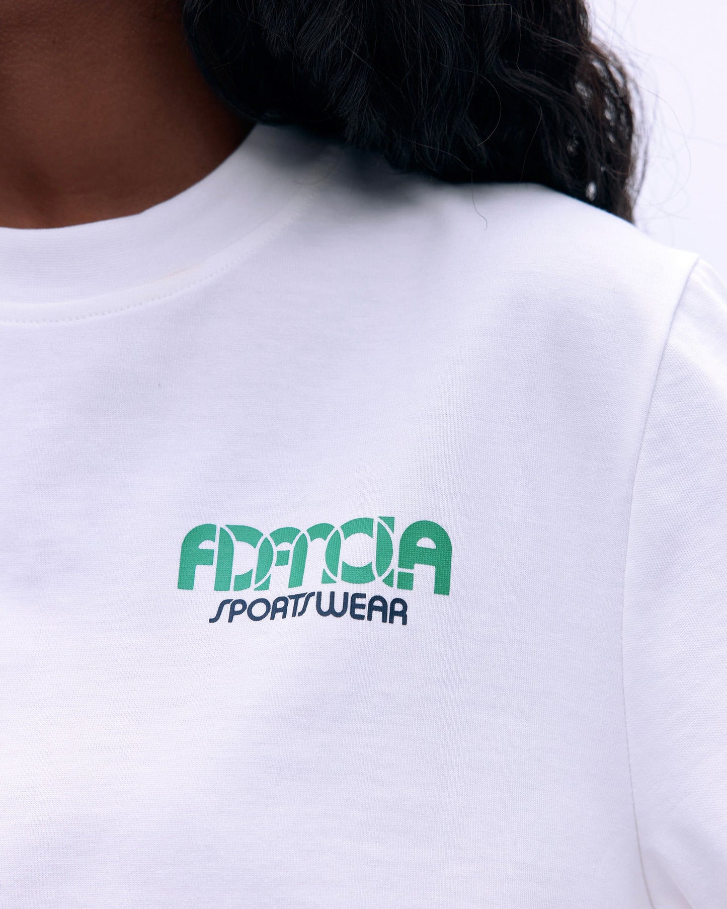 Sportswear Short Sleeve Oversized T-shirt - White/Jade Green