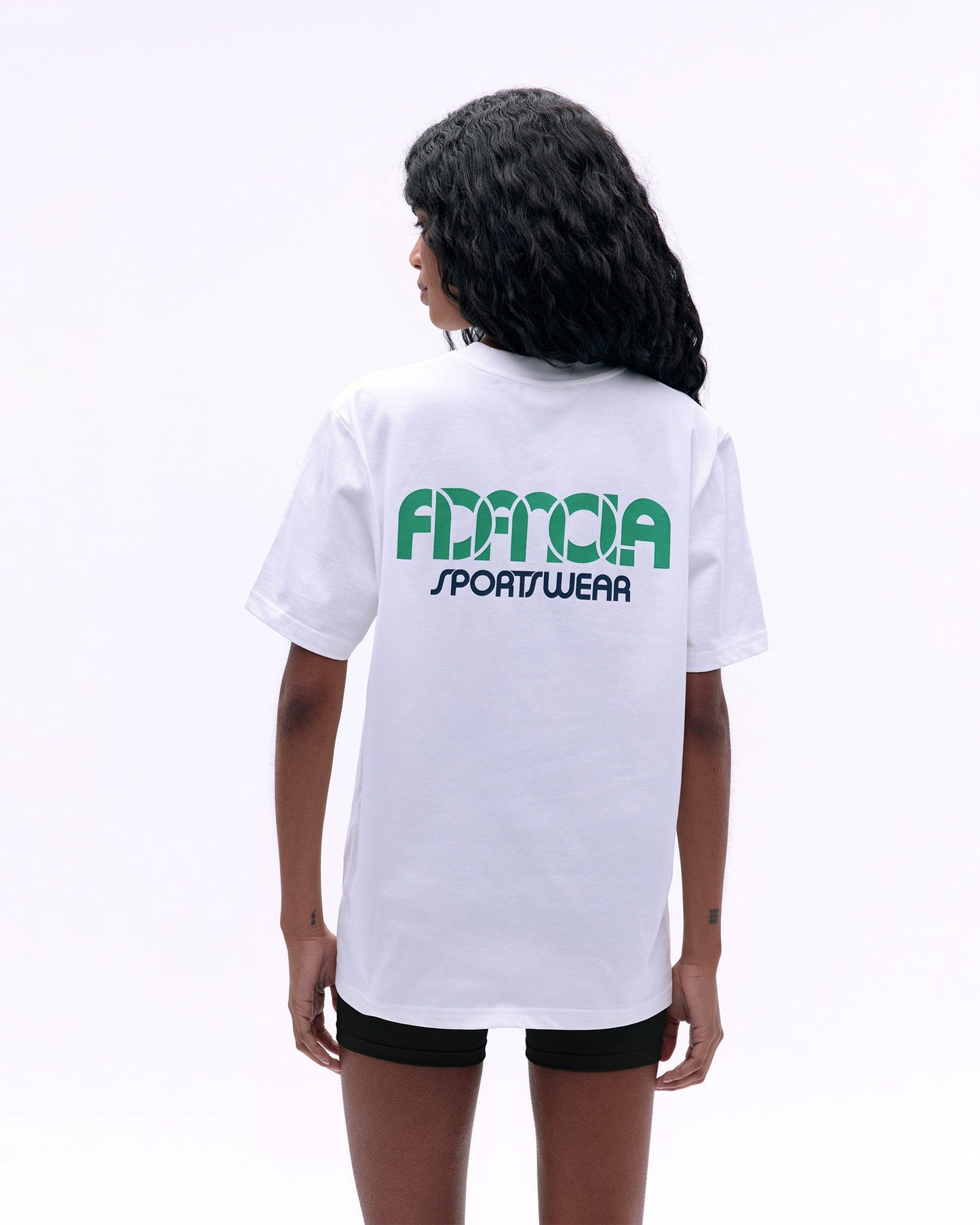 Sportswear Short Sleeve Oversized T-shirt - White/Jade Green