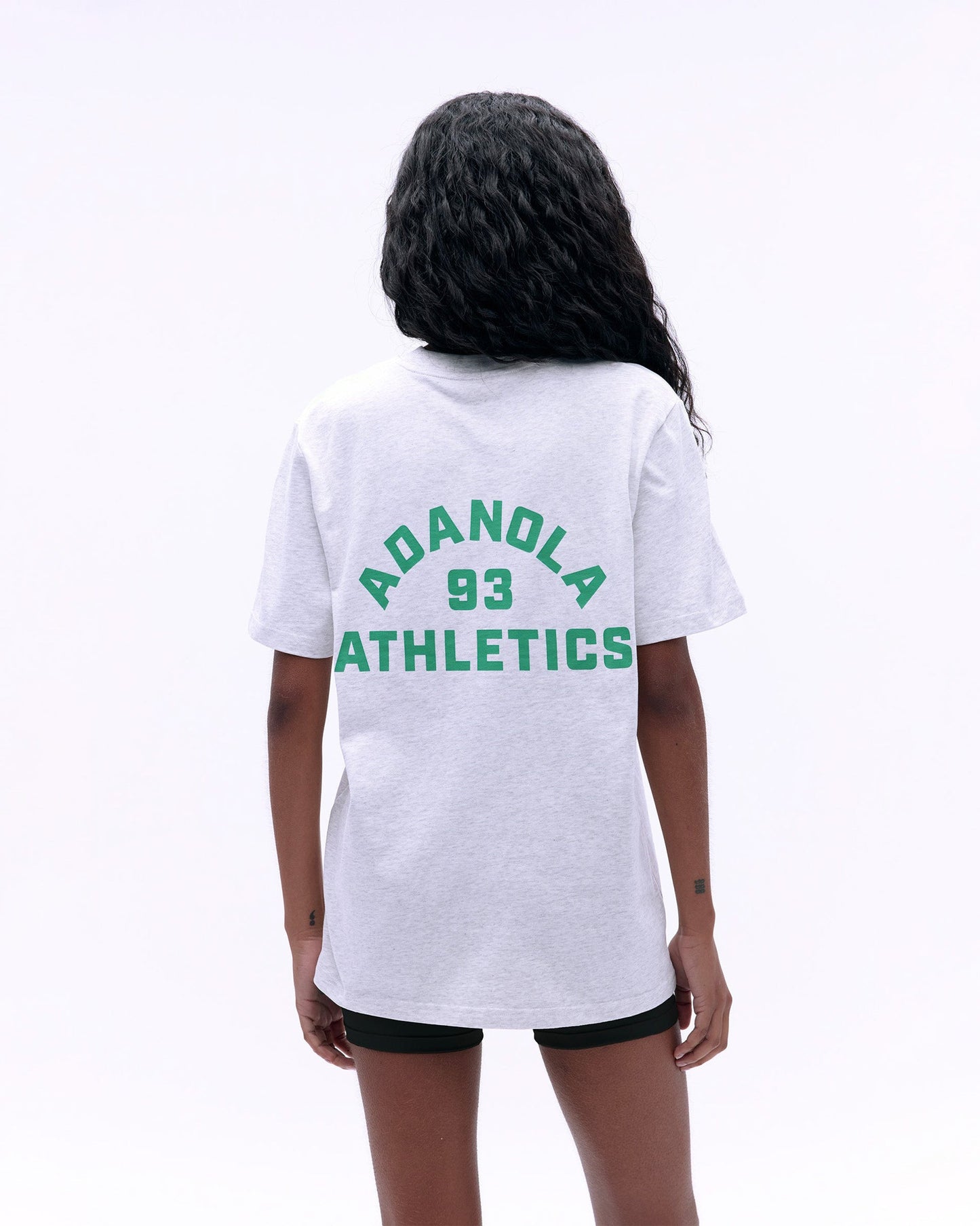 Campus Short Sleeve Oversized T-shirt - Light Grey Melange/Jade Green