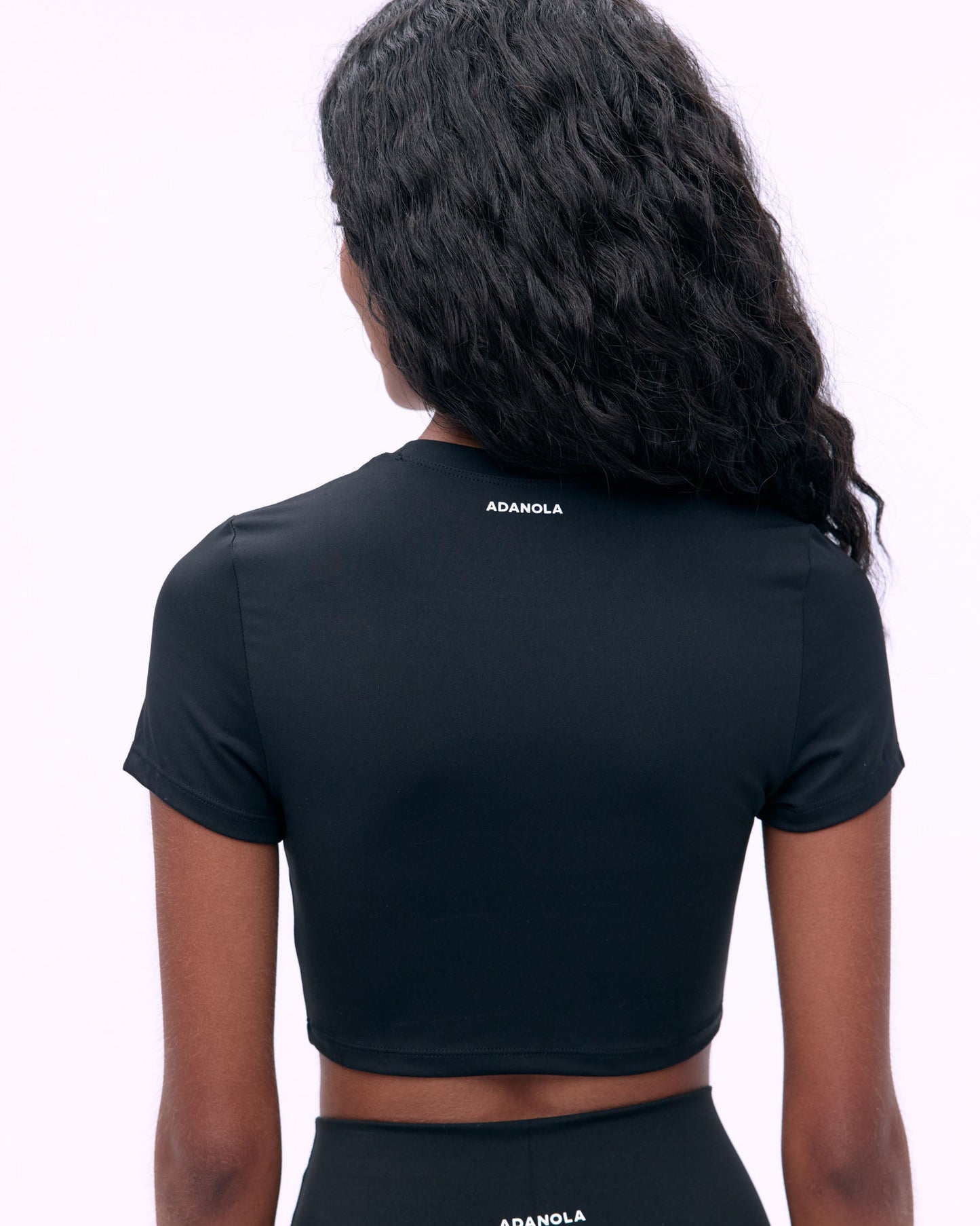 Short Sleeve Crop Top - Black
