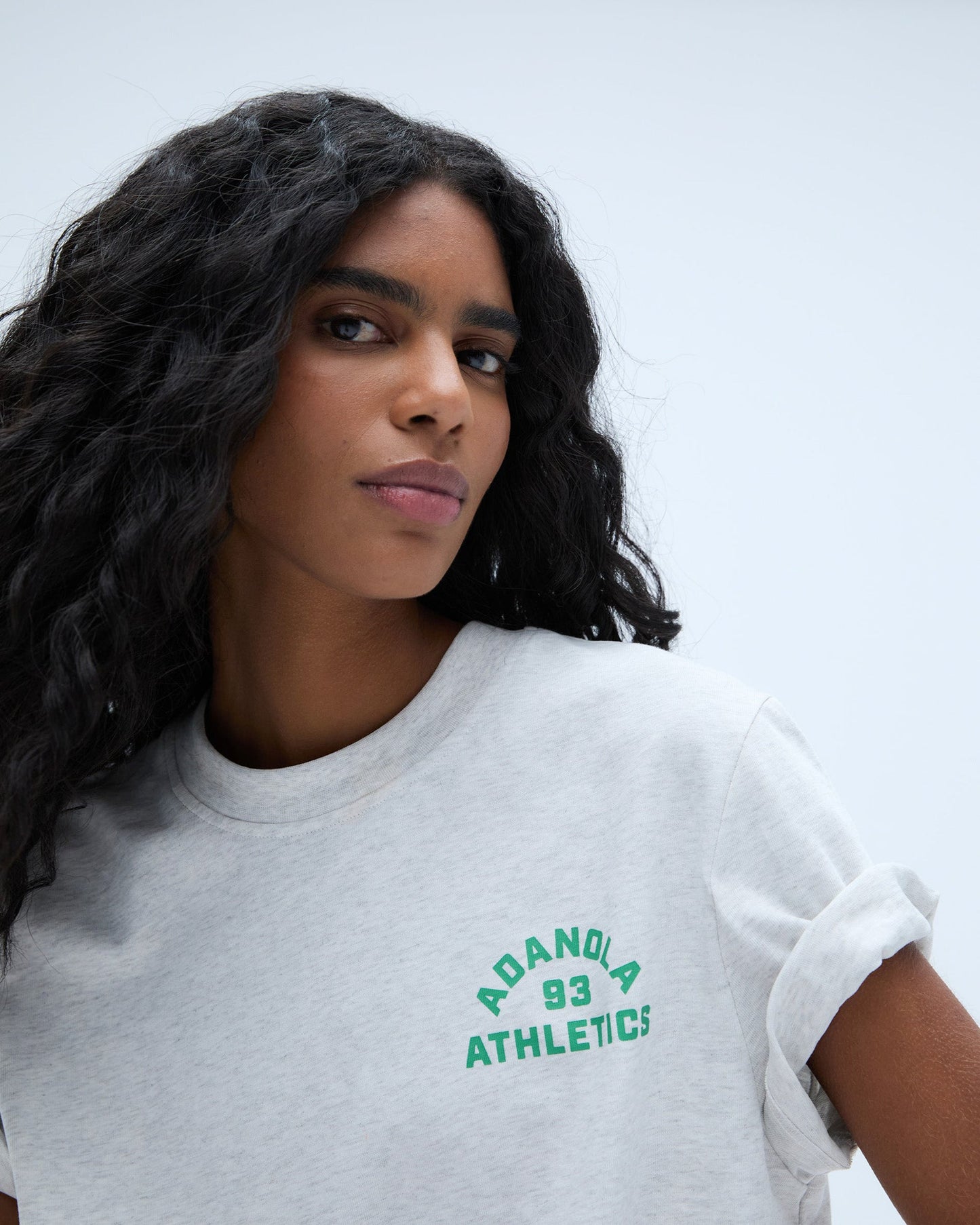 Campus Short Sleeve Oversized T-shirt - Light Grey Melange/Jade Green