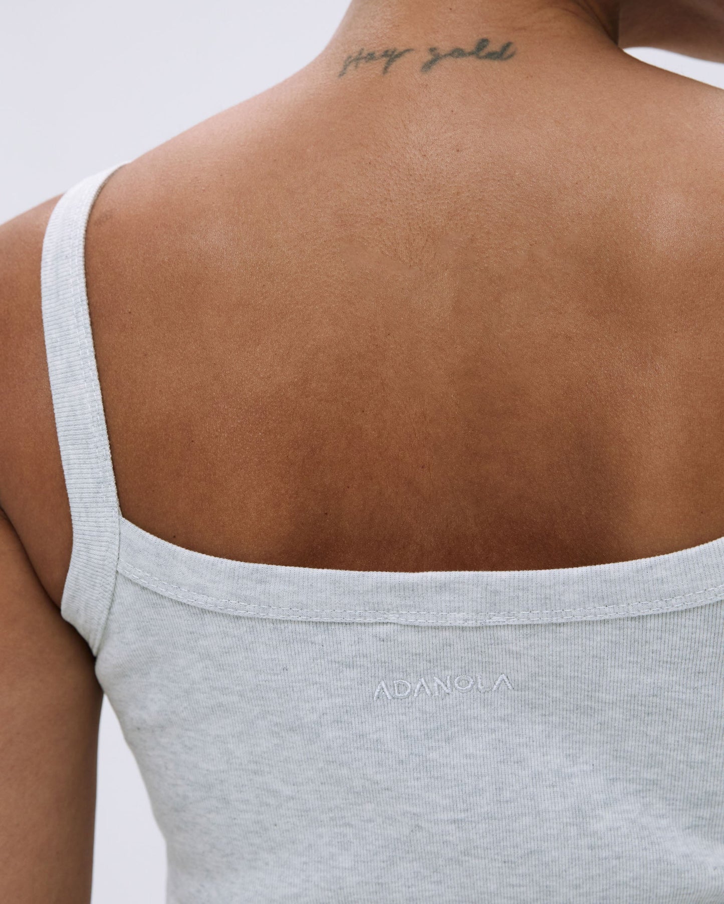 Rib Wide Binding Mini Dress - Light Grey Melange