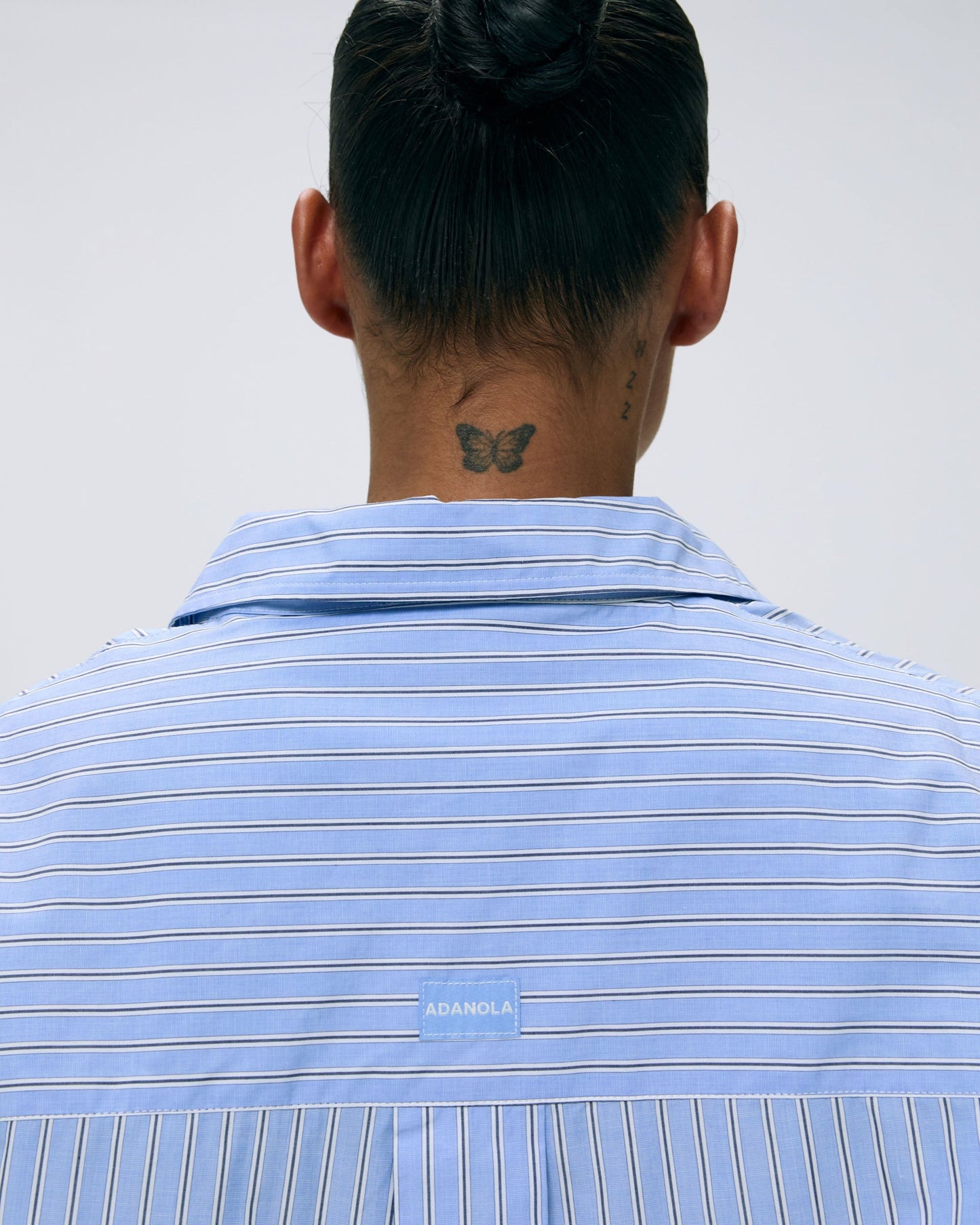 Cotton Stripe Oversized Shirt - Blue/White