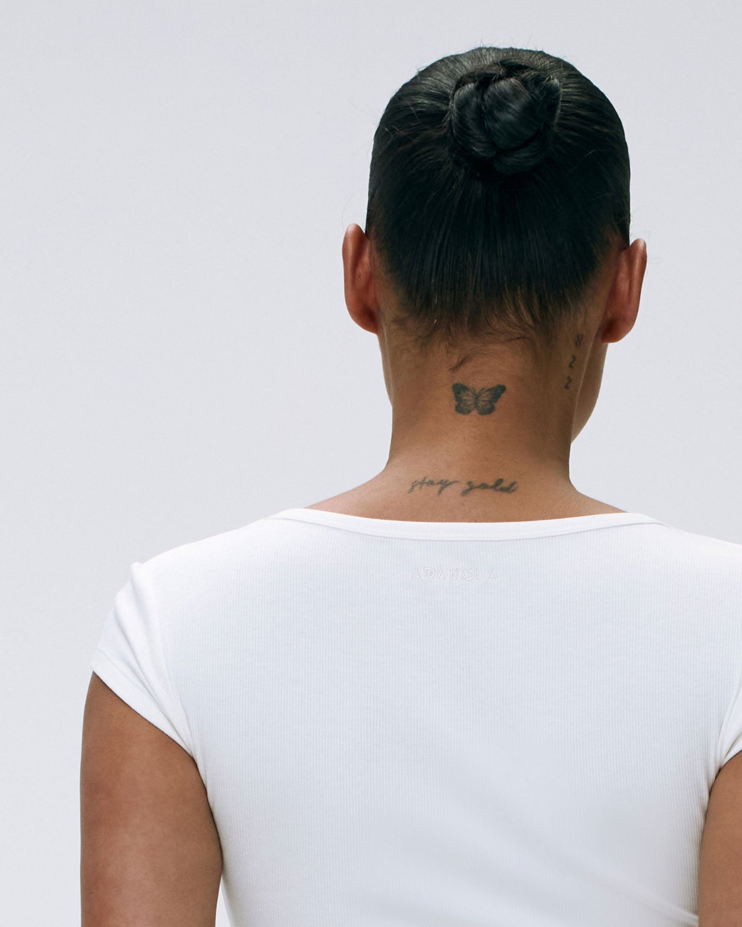 Rib Short Sleeve Scoop Neck Top - White