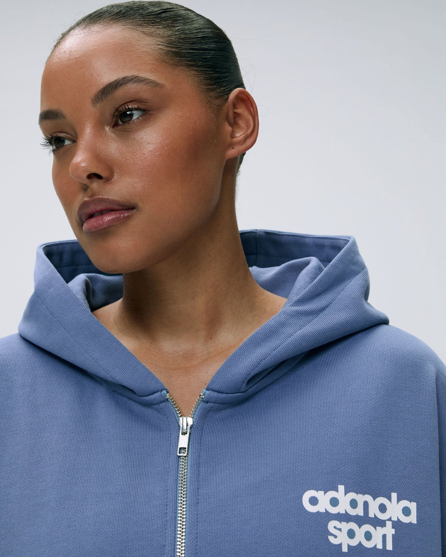 AS Bold Oversized Full Zip Hoodie - Vintage Blue/Marshmallow White