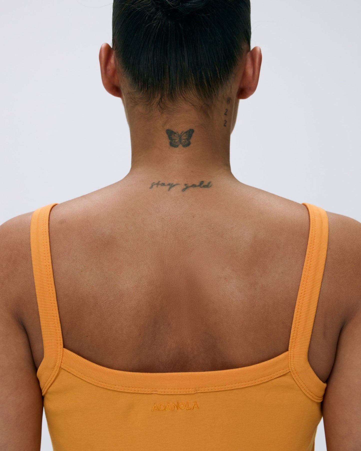 Rib Wide Binding Baby Tank - Mango Orange