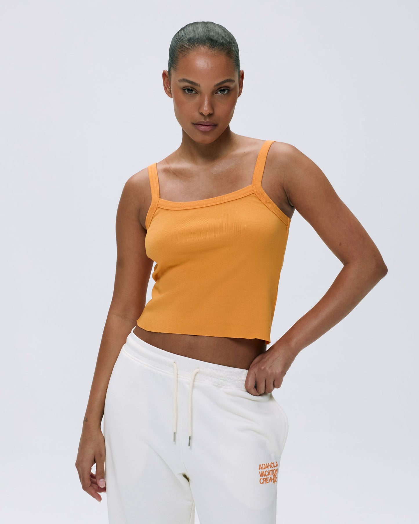 Rib Wide Binding Baby Tank - Mango Orange