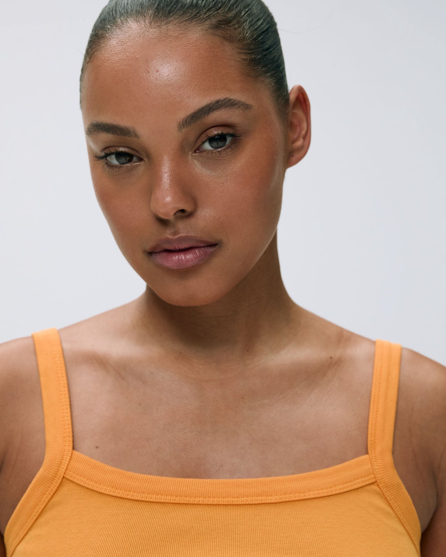 Rib Wide Binding Baby Tank - Mango Orange