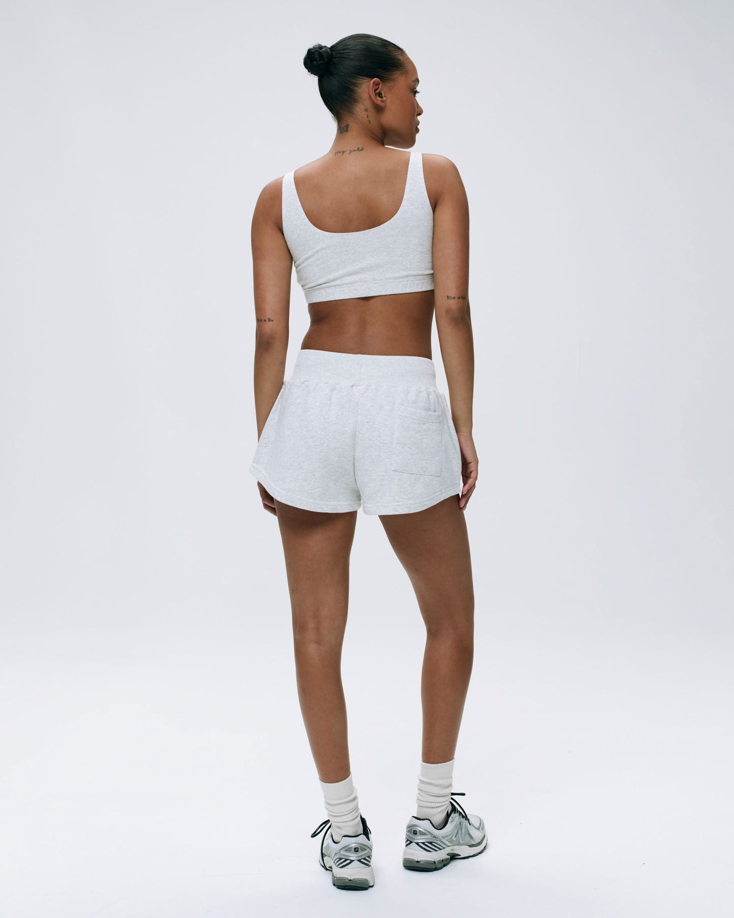 AS Bold Jersey Bralette - Light Grey Melange/Vintage Blue