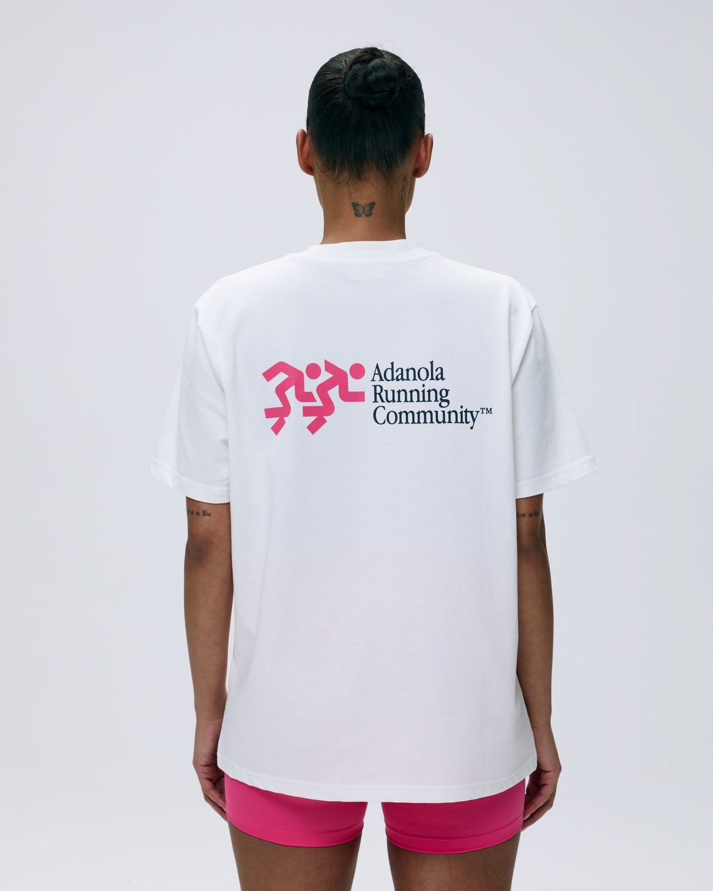 Distance Short Sleeve Oversized T-shirt - White/Hot Pink