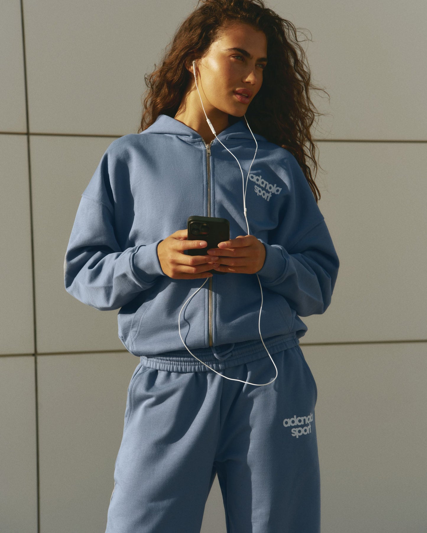 AS Bold Oversized Full Zip Hoodie - Vintage Blue/Marshmallow White