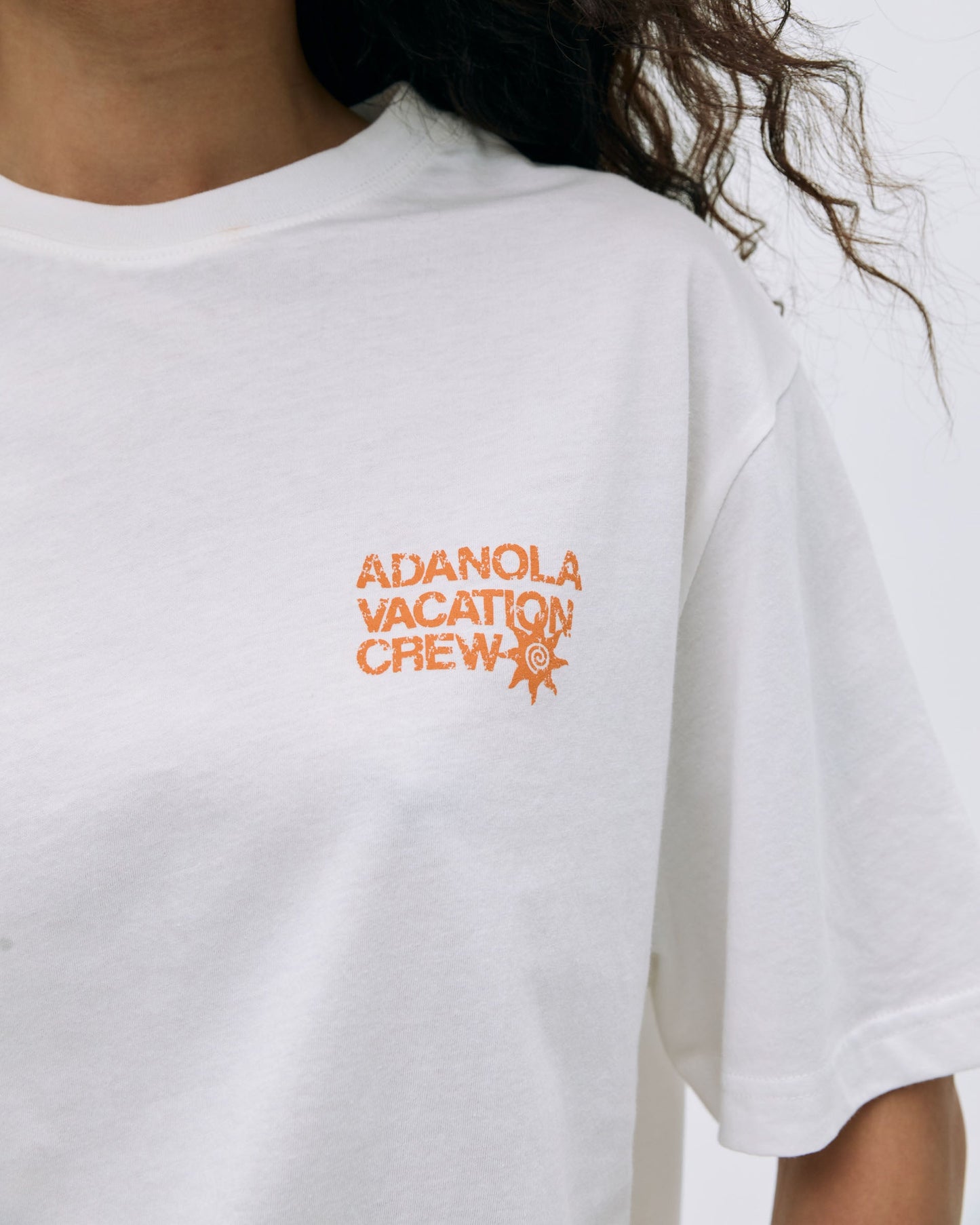 Vacation Lightweight T-shirt - White/Mango Orange