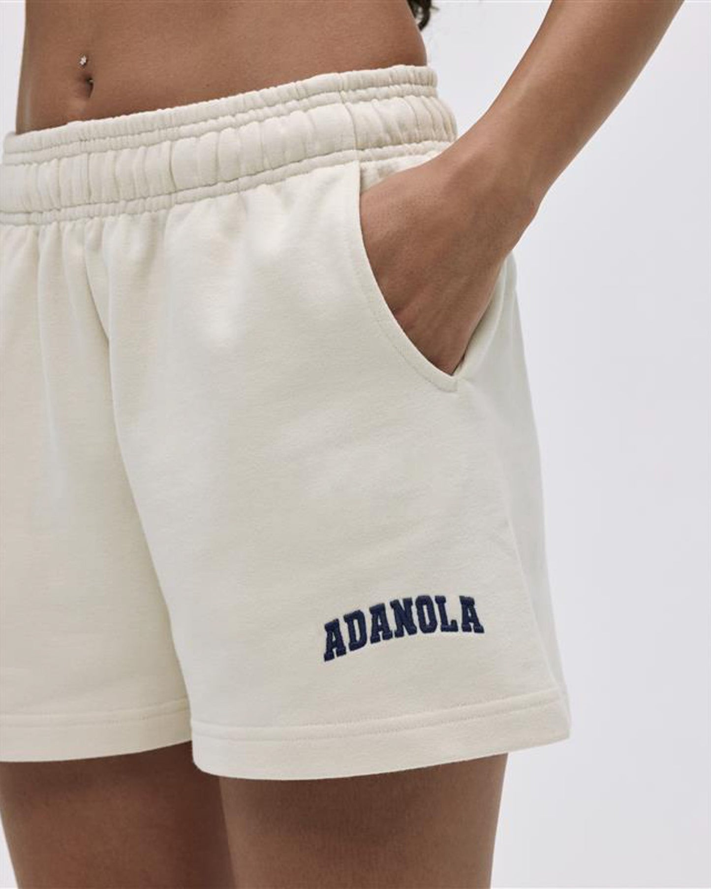 Varsity Sweat Shorts - Marshmallow White/Midnight Blue