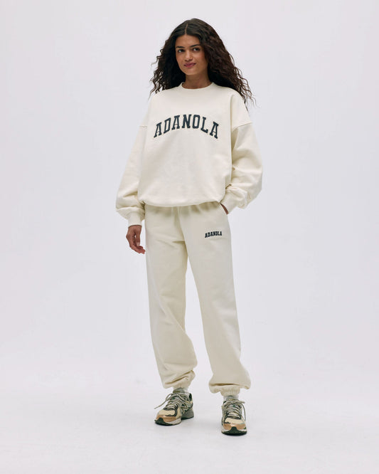 Varsity Sweatpants - Marshmallow White/Midnight Blue
