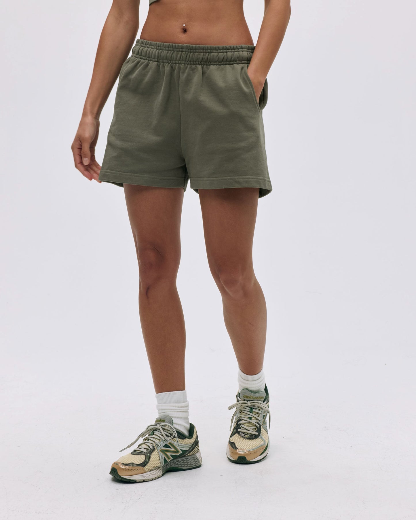Branded Sweat Shorts - Olive Green