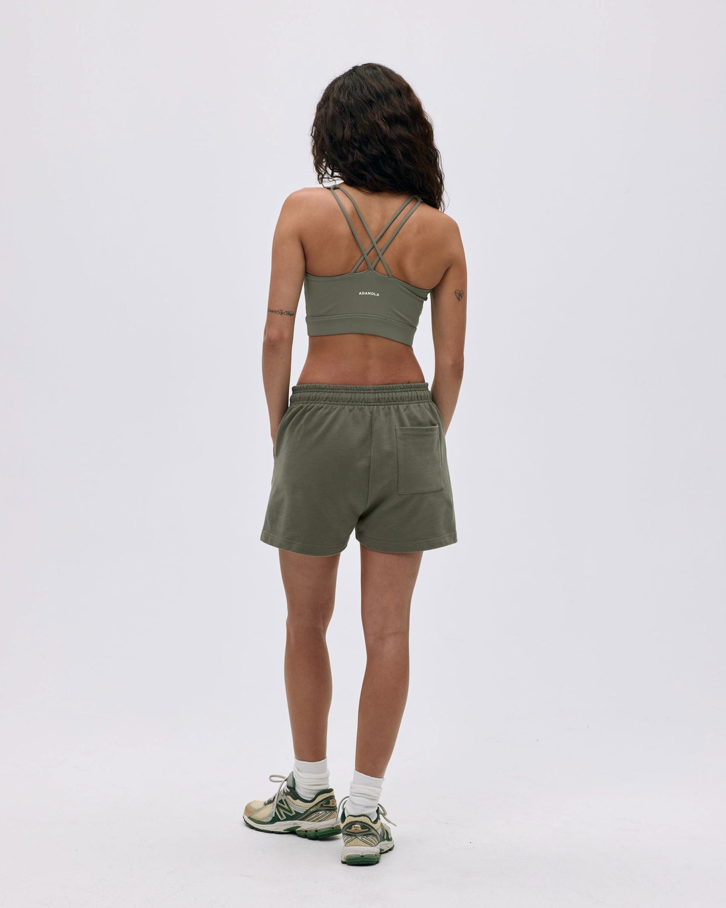 Branded Sweat Shorts - Olive Green
