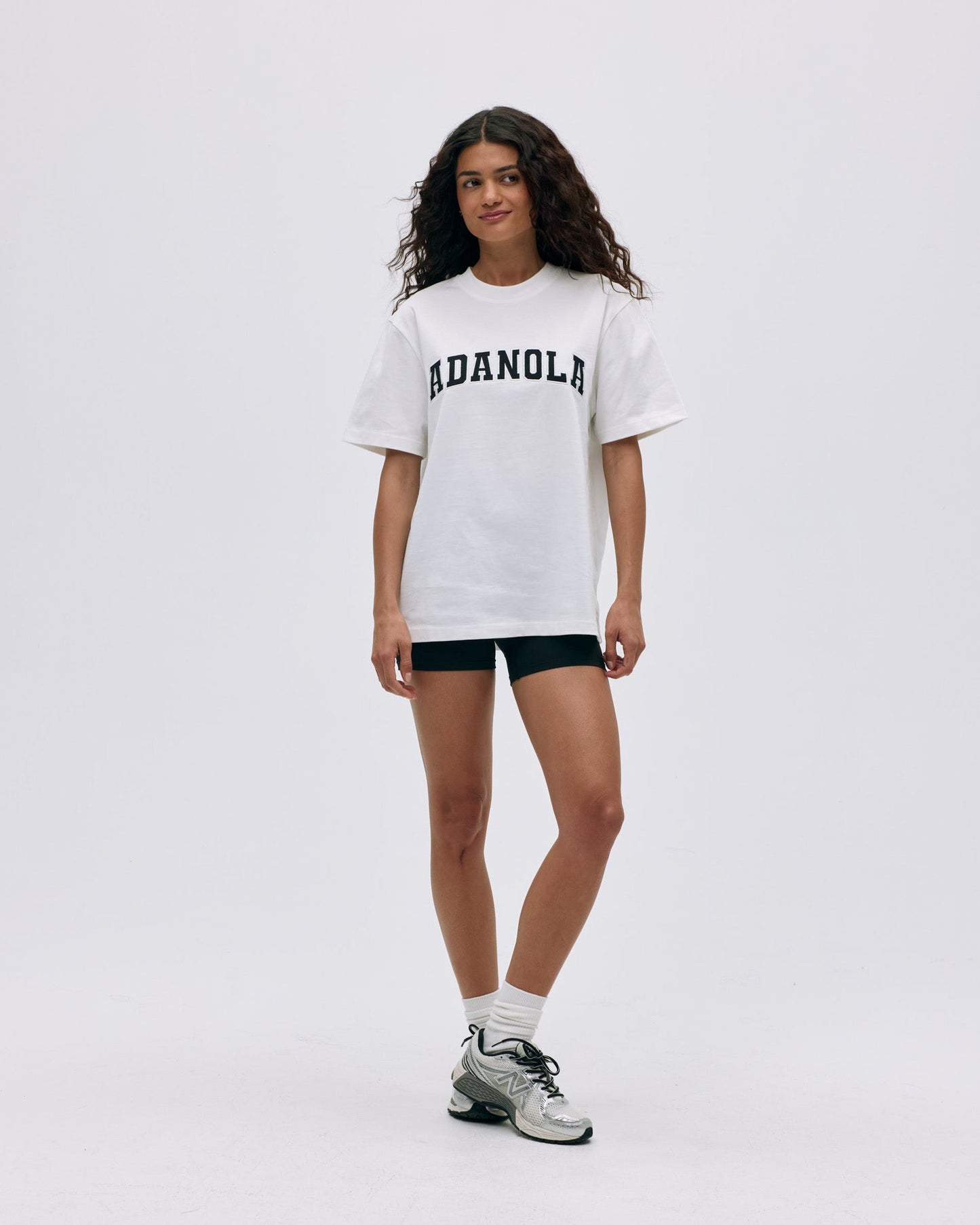 Varsity Short Sleeve Oversized T-shirt - White/Black