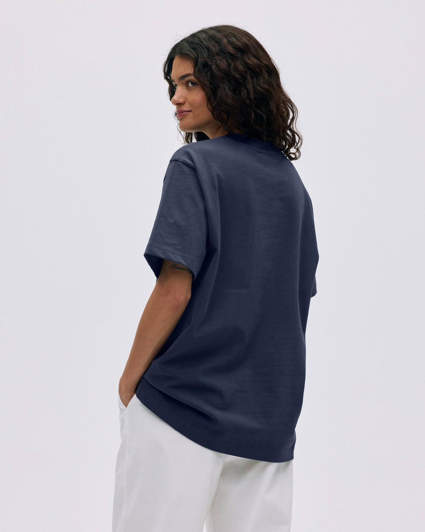 AS Short Sleeve Oversized T-shirt - Midnight Blue/White