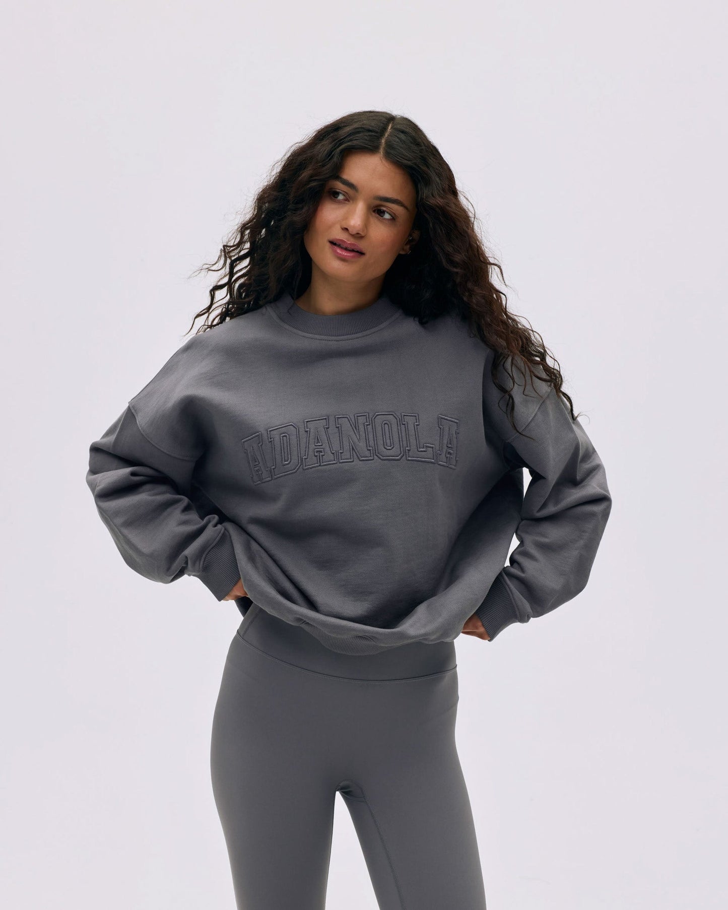Varsity Oversized Sweatshirt - Dark Grey