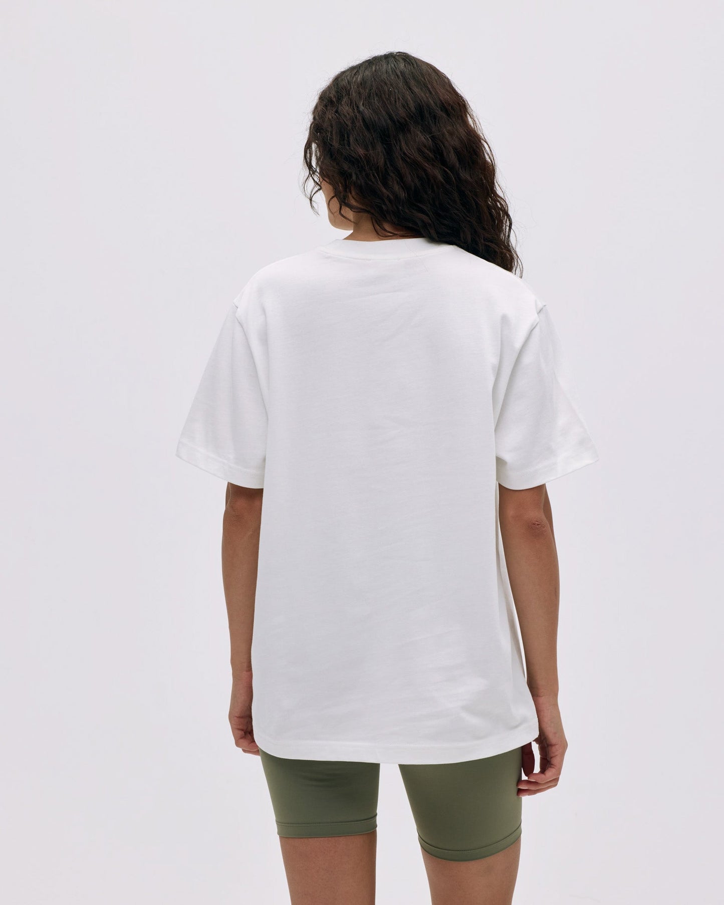 Varsity Short Sleeve Oversized T-shirt - White/Olive Green