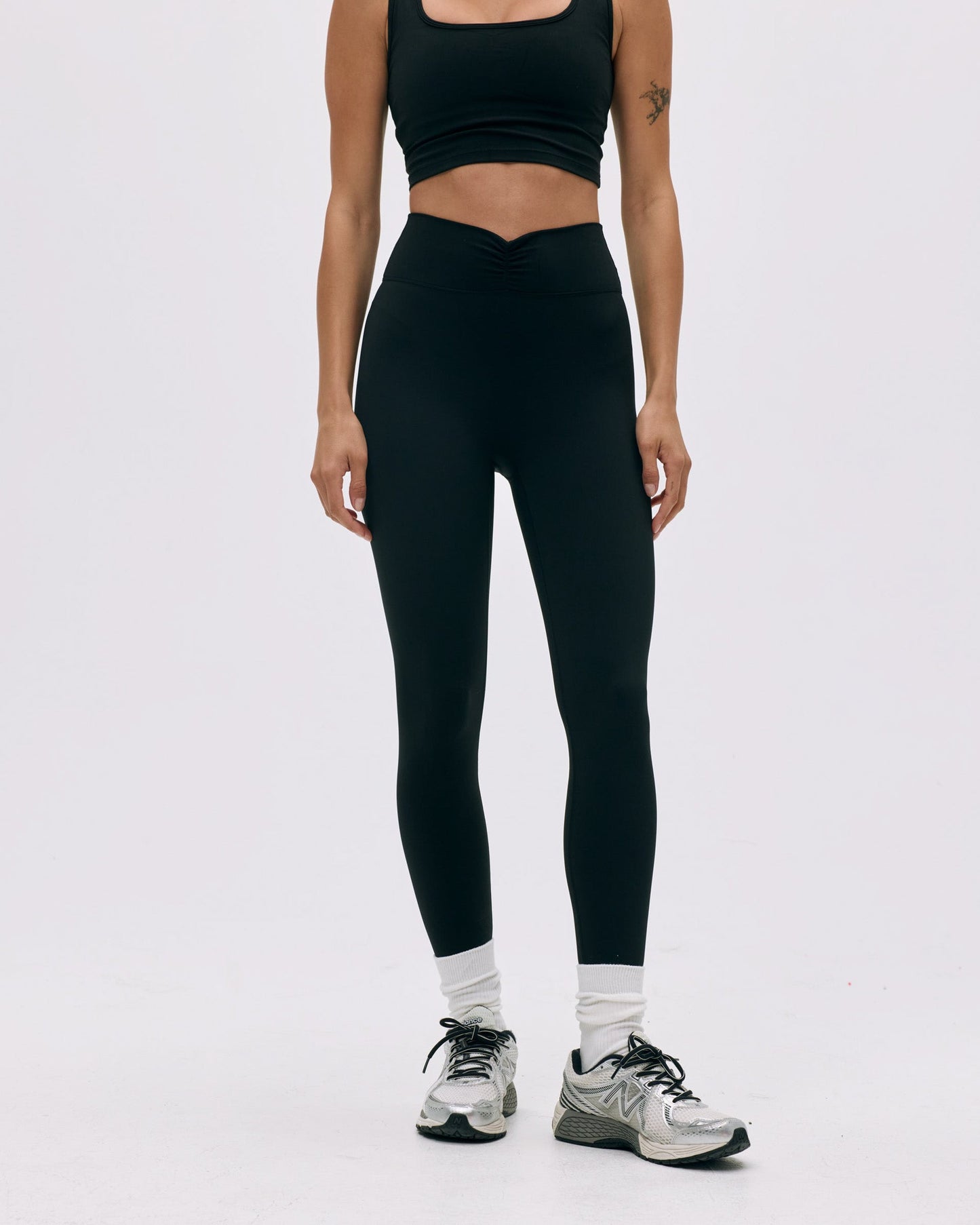 Ultimate Ruched Front Leggings - Black