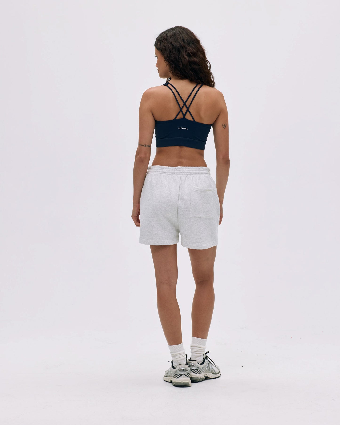 Branded Sweat Shorts - Light Grey Melange