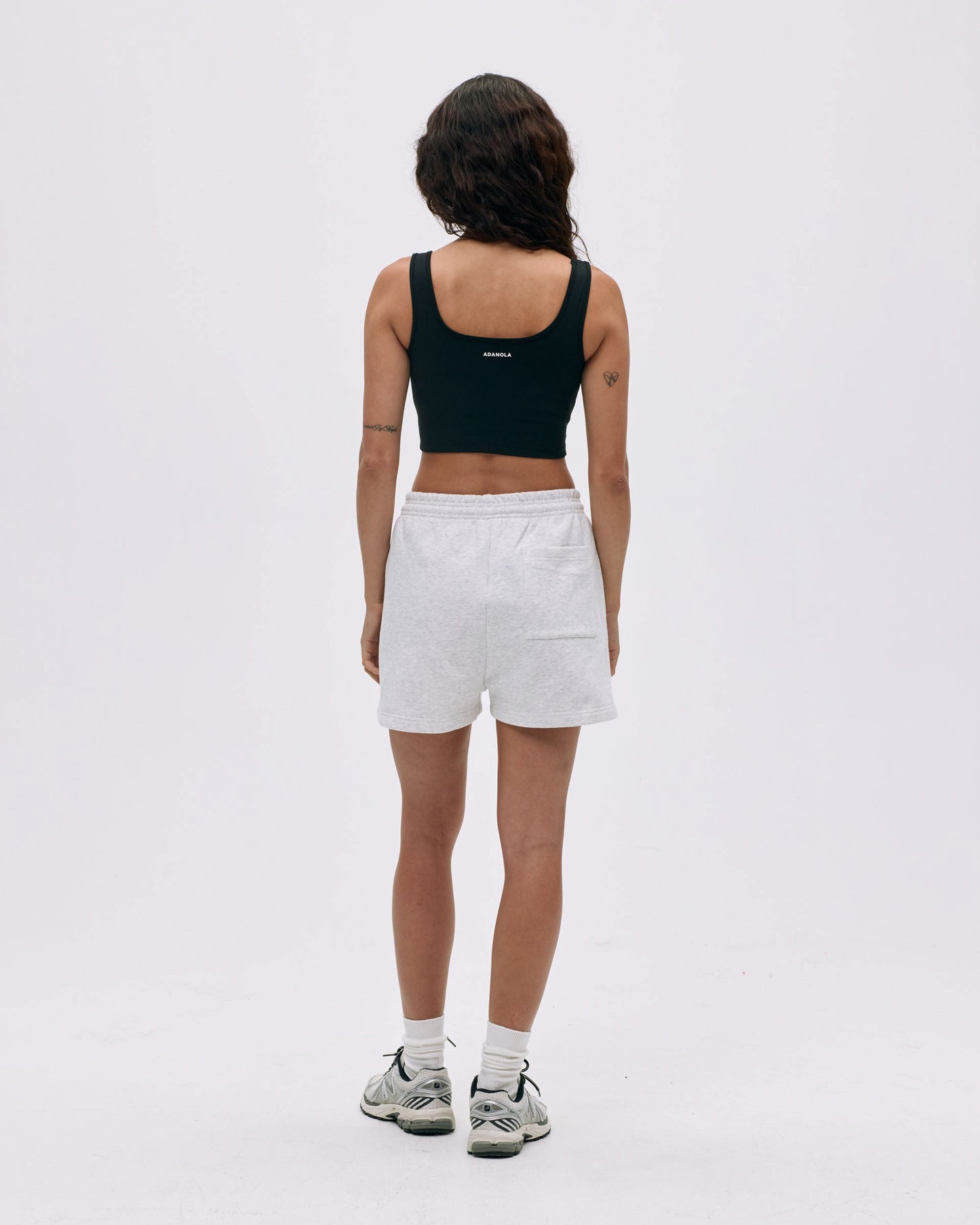 Varsity Sweat Shorts - Light Grey Melange/Black