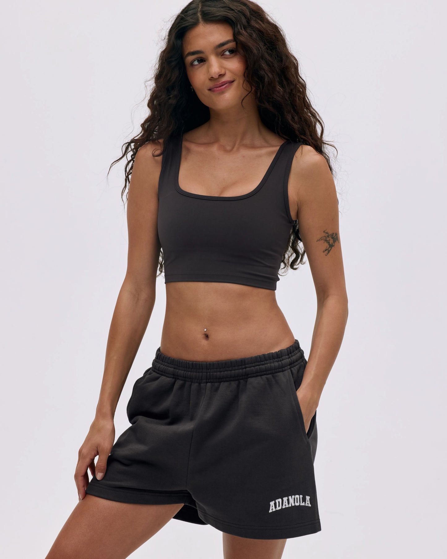 Varsity Sweat Shorts - Coffee Bean/Marshmallow White