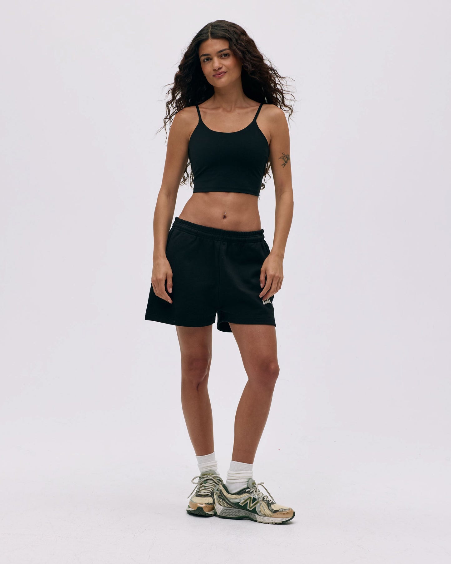 Varsity Sweat Shorts - Black/Marshmallow White